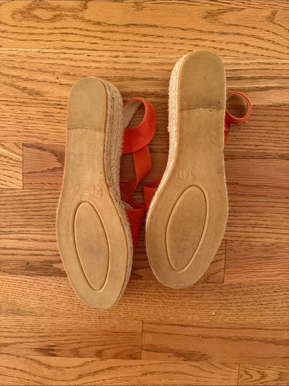 Orange Canvas Slingback Espadrille Flats